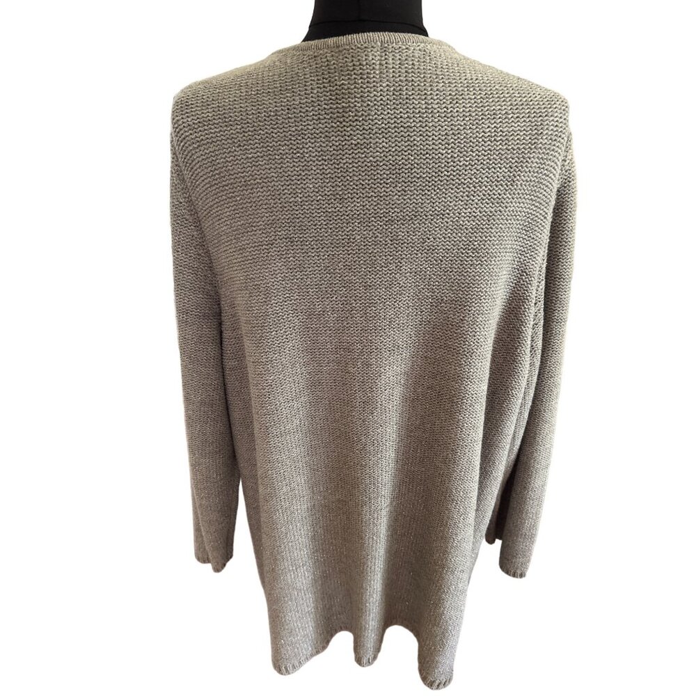 Ruby Road, Gray Metallic Open Front Faux Animal F… - image 4